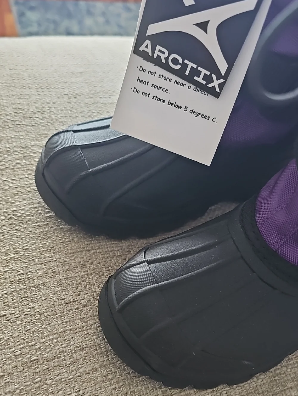 Arctix Purple and Black Kids Snow Boot with Hook-and-Loop Strap Size 12 NWT